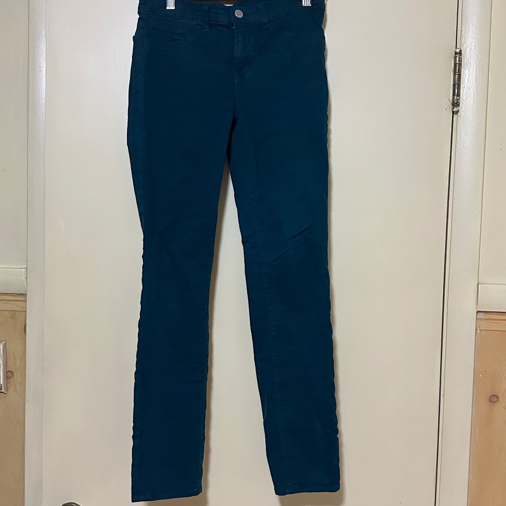 J Brand Skinny Twill Pants, Riviera Blue, Size 27